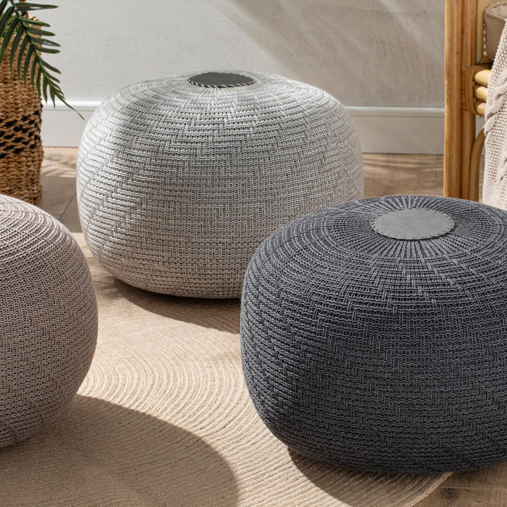 ENGLISH HOME Pouf Hocker, Rund Sitzpouf, Sitzhocker, Sitzpuff, Fusshocker, Strick Puff Hocker für Wo