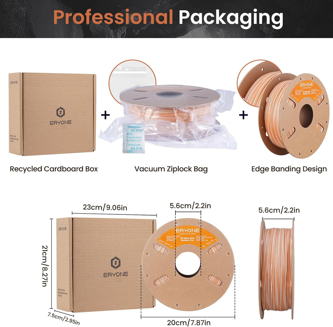 ERYONE High Speed Matte Twist PLA-Filament 1,75 mm,3D-Drucker-Filament PLA Matte+/-0,03 mm,1kg(2,2lb