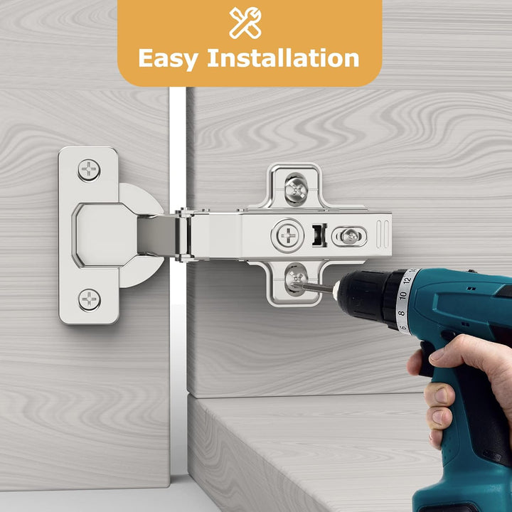 FURNIWARE 10 Stück Schrankscharniere, Öffnungswinkel 110° mit Hydraulisch Feder Perfekte Softclose K