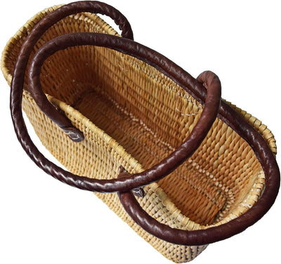Simandra Seegras Tasche Korb Einkaufstasche Einkaufskorb Flechtkorb Korbtasche Palmgras Langer Griff