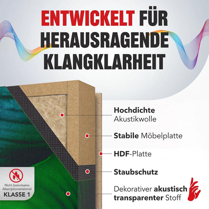 Addictive Sound Schalldämmung Wand 100x50x6 cm mit Grafiken - Akustikpaneele Wand - Schallabsorber B