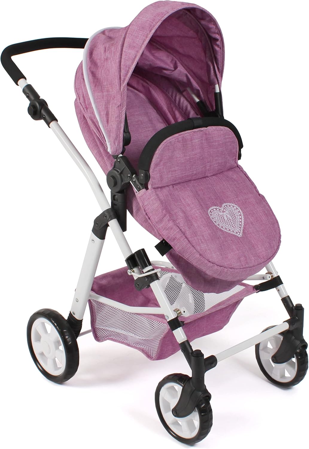Bayer Chic 2000 - Puppenwagen Nele, 2-in-1 Kombipuppenwagen für Kinder von 3 bis 8 Jahren, Puppenkin