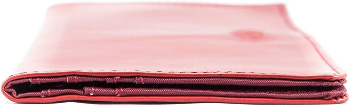 Big Skinny Damen Executive Leder Bi-Fold Scheckbuch Slim Wallet für bis zu 40 Karten Rot, Rot