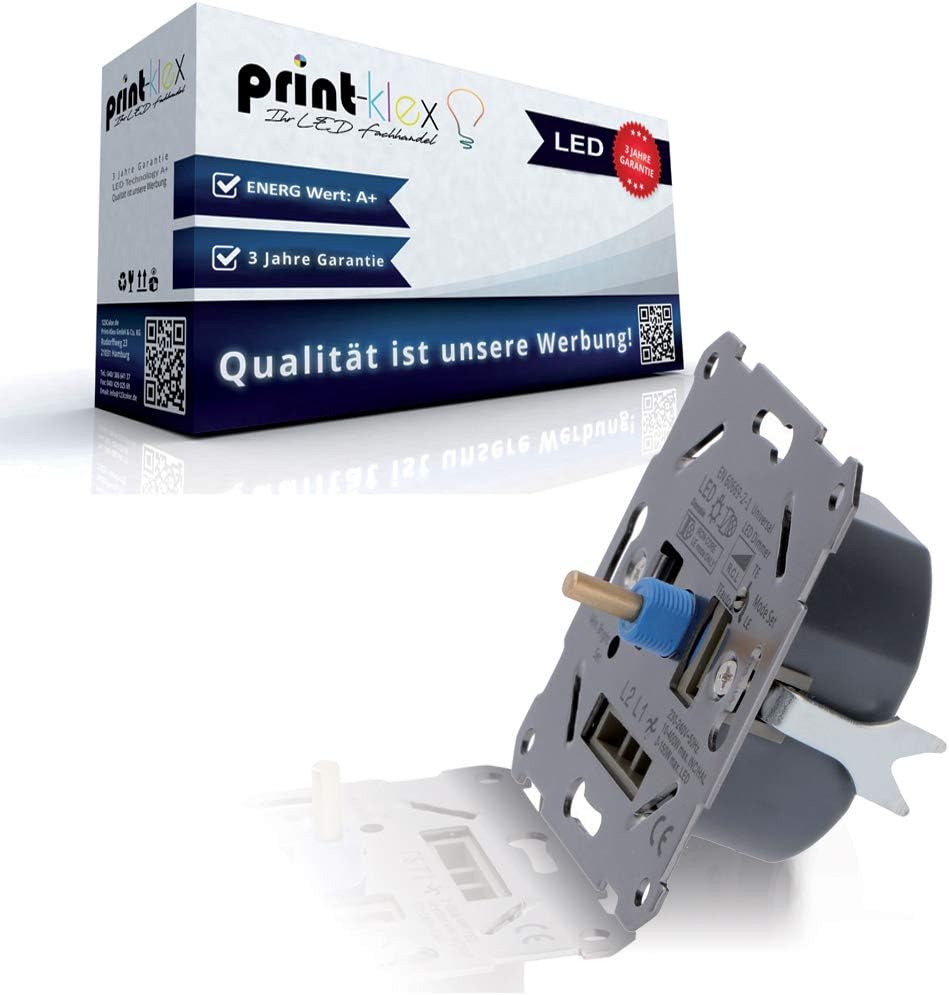 Universal Drehdimmer LED Halogen Dimmer Dimmschalter Unterputz Wechselschalter - geeignet für Phasen