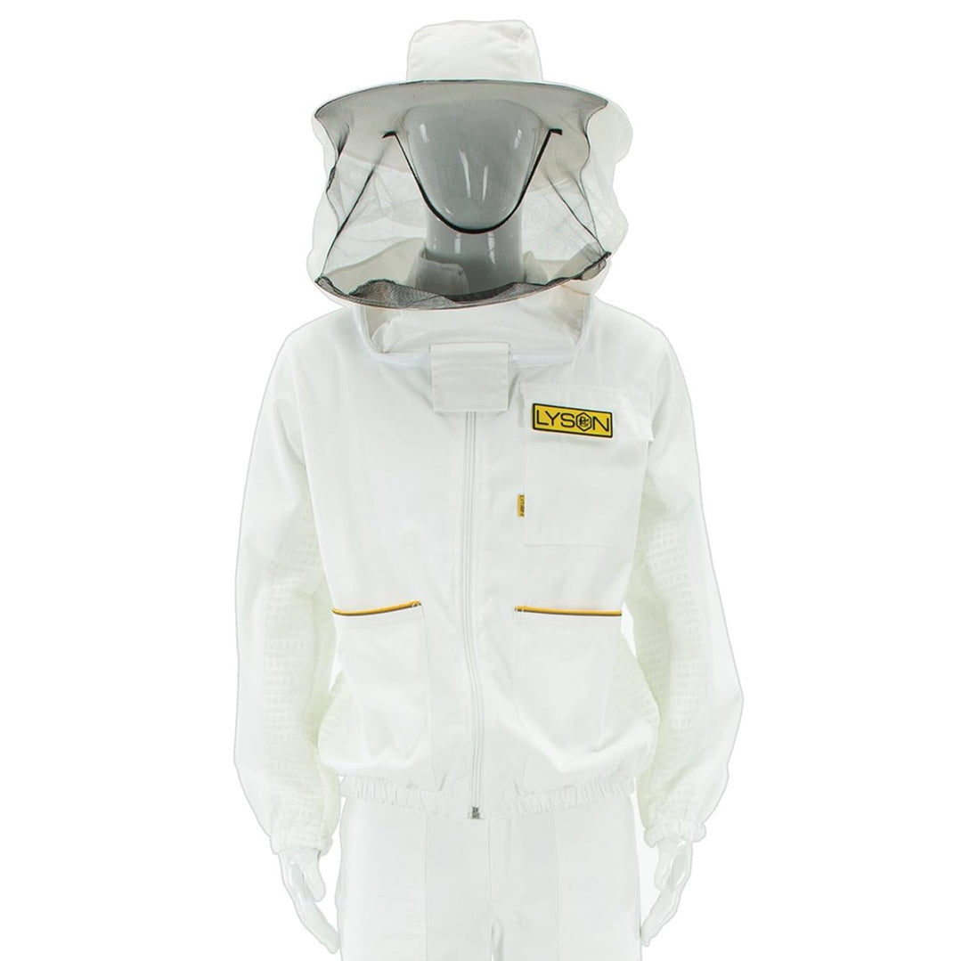 LYSON Imkerjacke aus Mesh und Baumwolle Imkerbluse mit abnehmbarem Hut belüftet Professionelle Imker