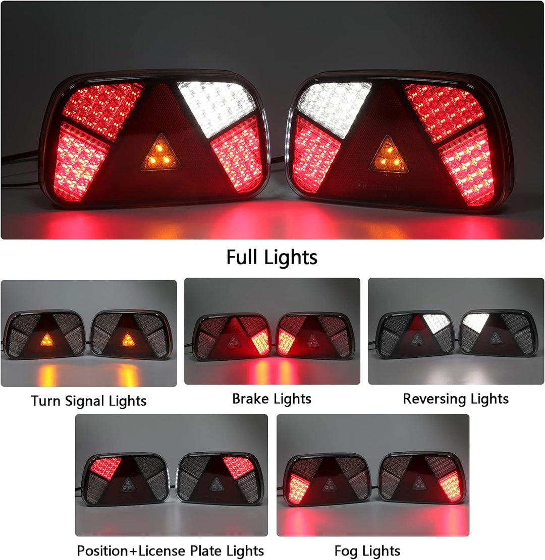 AOHEWEI Trailer Rücklichter Kit 12V/24V wasserdicht Blinker/Bremse/Rücklicht/Rückwärts/Nebel/Reflekt