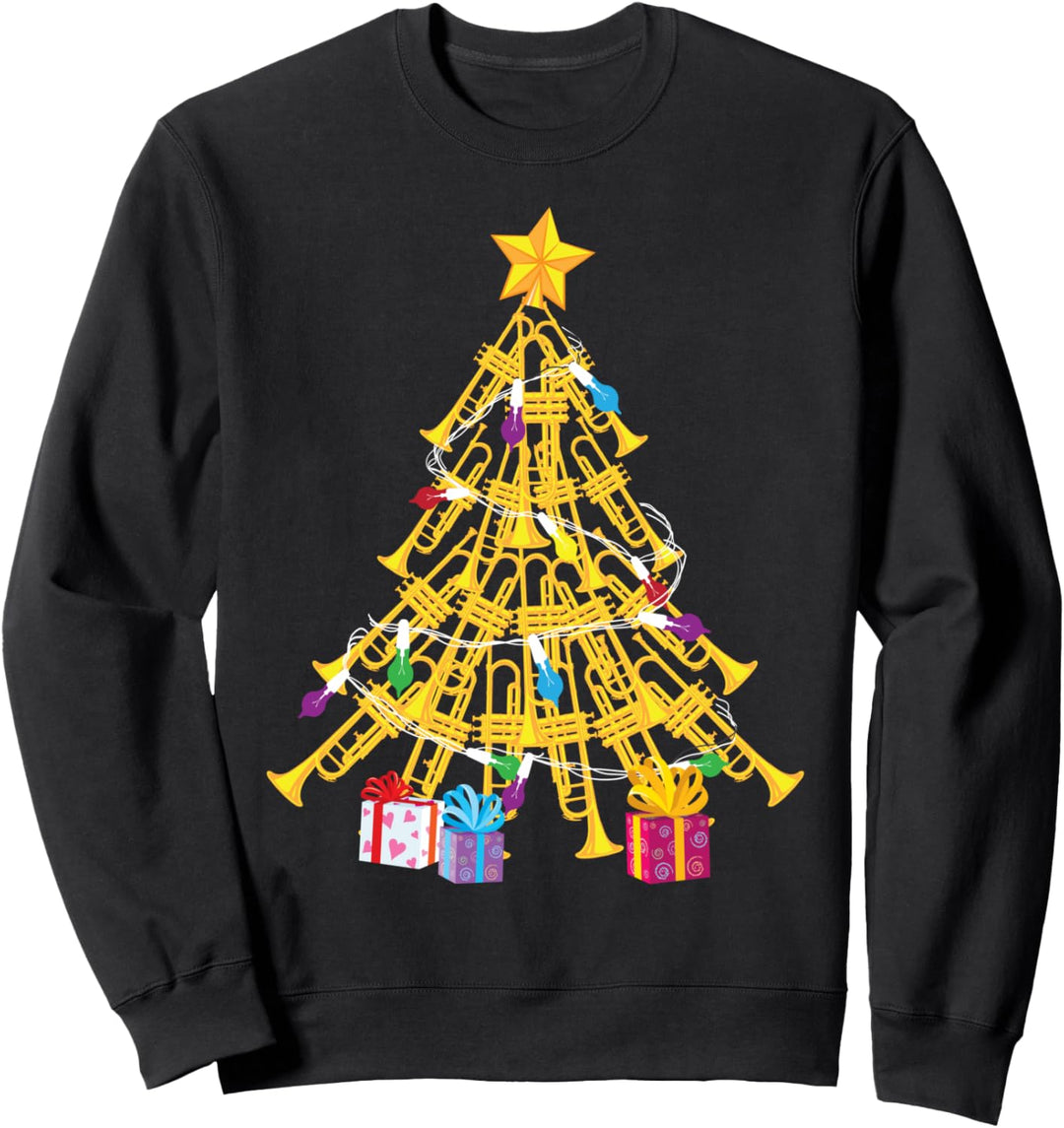 Funny Trumpet Christmas Tree Gift | Cool X-mas Trumpeter Sweatshirt