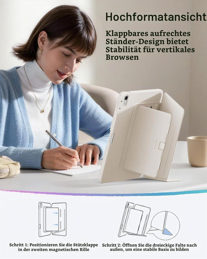 ESR Hülle für iPad Air 13 Zoll (2026/2025/2024) M4/M3/M2, Vertikale Stand, Mehrere Standwinkel, Ultr