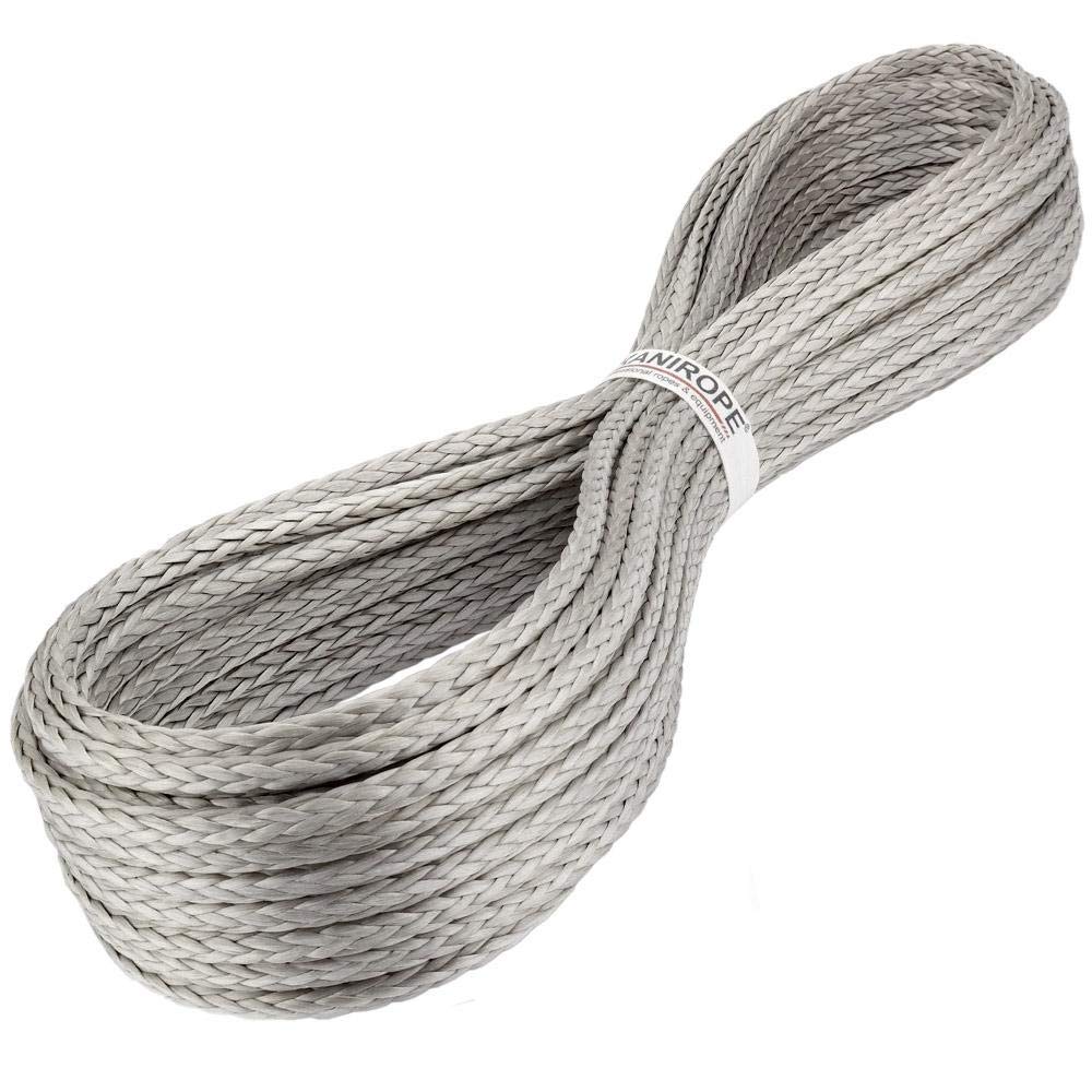 Kanirope® Dyneema Seil PRO 6mm 5m Silber 12-fach geflochten SK78 verstreckt beschichtet, 5m Silber