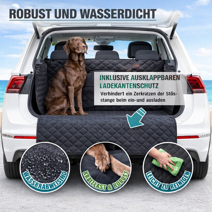 BigDean Kofferraumschutz Hund mit Seiten- und Ladekantenschutz, Hundedecke Auto Kofferraum aus 600D