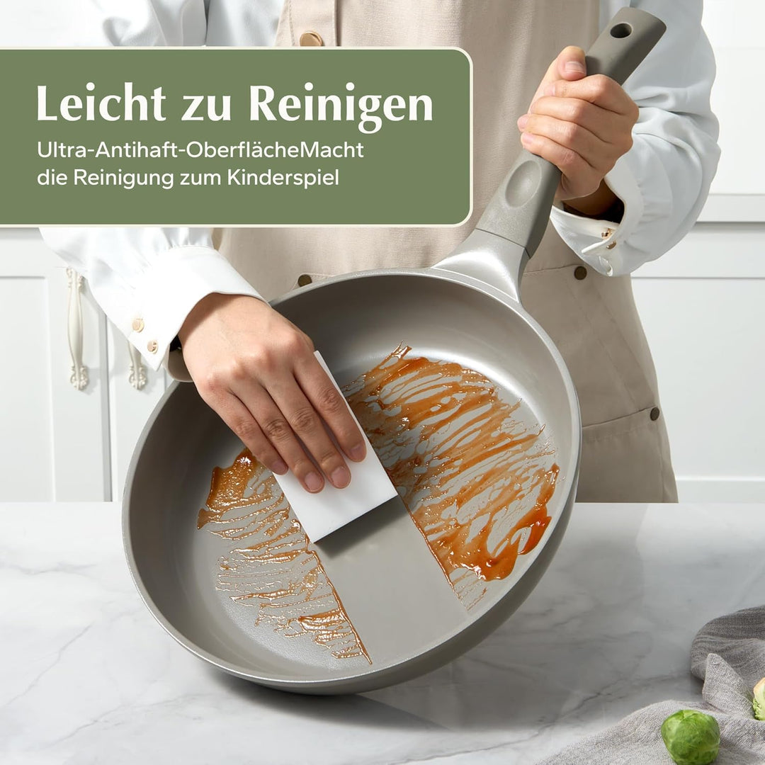 Redchef Antihaft Beschichtet Bratpfanne 24cm, Keramik Pfanne Induktion, Omelette Pfanne, PTFE-frei P