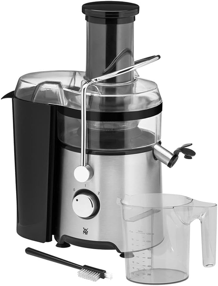 WMF Kult X Entsafter elektrisch Obst Gemüse aus Edelstahl, 500W, Slow Juicer für grosse Fruchtstücke