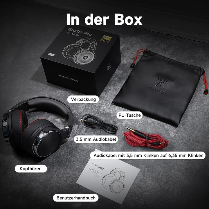OneOdio Pro 50 Over-Ear Studiokopfhörer [Hi-Res Audio, 50mm Treiber] – Professionelle DJ Kopfhörer m