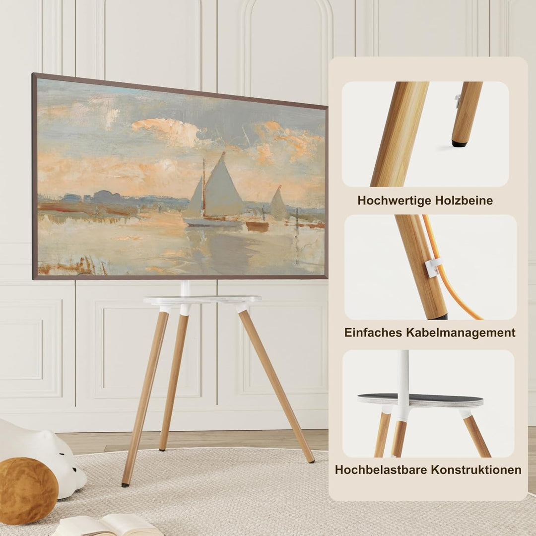ECOTINY TV staffelei für 40 bis 65 Zoll LCD LED OLED Bildschirm bis zu 35 kg, höhenverstellbar und s
