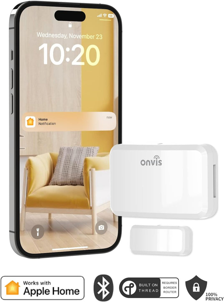 ONVIS Smarter Tür- und Fenstersensor, Door & Window Kontaktsensor für Türen/Fenster, Bluetooth, Thre