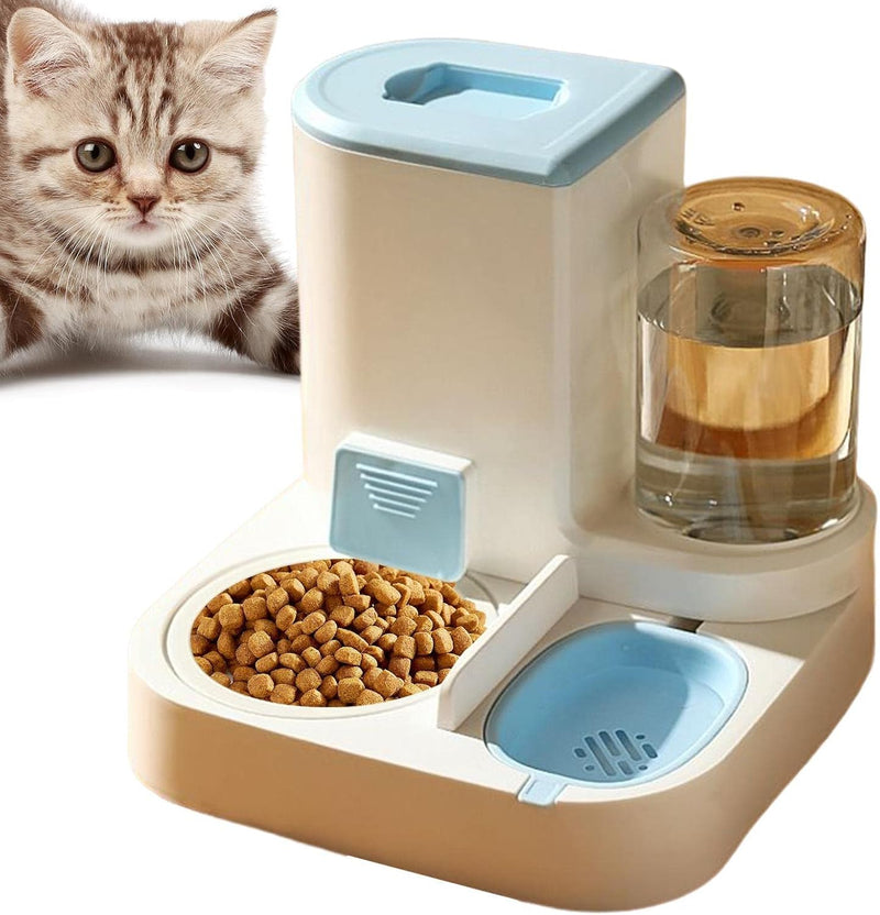 JINGLING Automatisches Futter Und Wasserspender, 2 In 1 Haustier Futter Und Tränke, Katzen Wasserspe