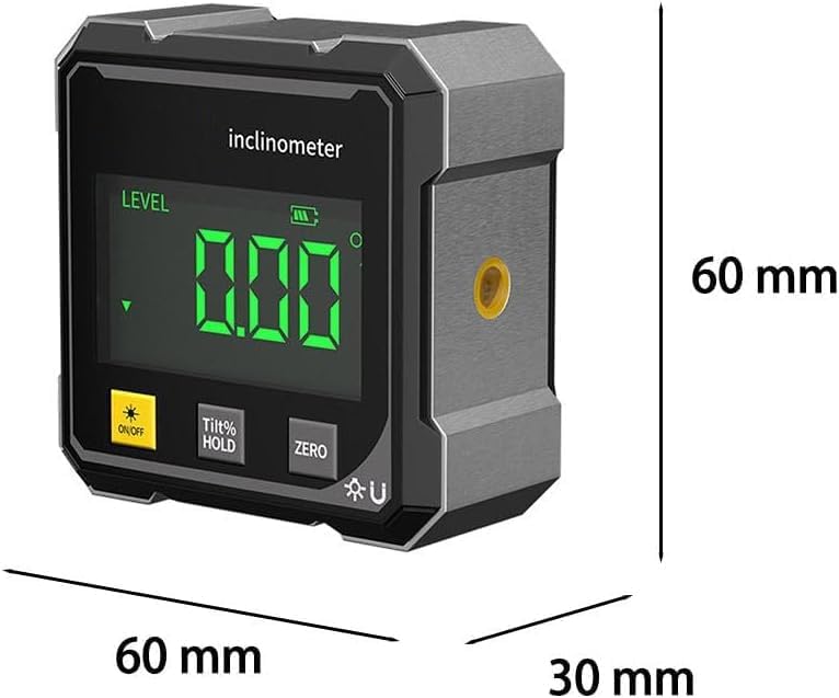 Digitaler Winkelmesser mit elektronischem Laser - 4-seitiges Magnetwinkelmesser, Würfelneigungsmesse