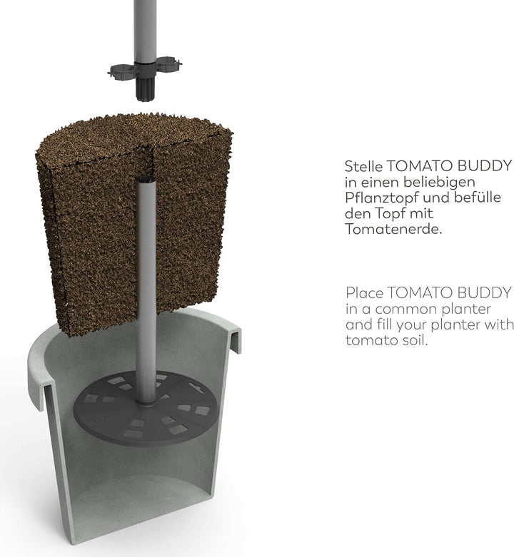 GUSTA GARDEN Tomato Buddy - 125cm Tomatenstab Pflanzstab Rankhilfe Rankstab - für Tomaten Bohnen Kle