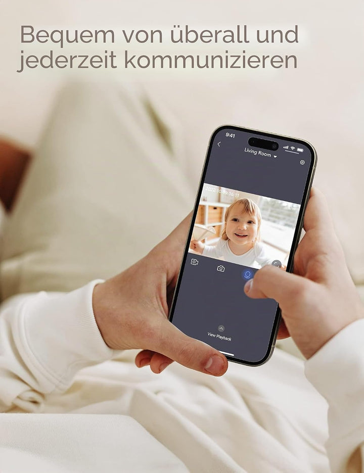 nooie Babyphone Kamera, Babyphone mit Kamera und SD Karte, WLAN Kamera Indoor mit APP und 1080P HD N