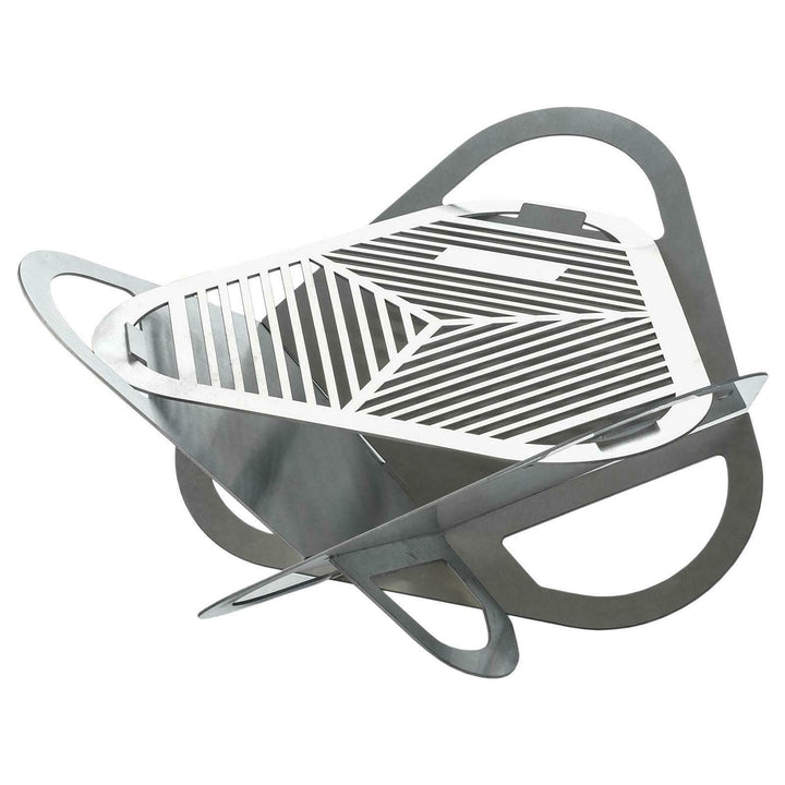 Feuerstelle 56 x 56 cm aus Edelstahl Mobile Feuerschale BBQ Lagerfeuer klappbar Gartenfeuer Feuerkor