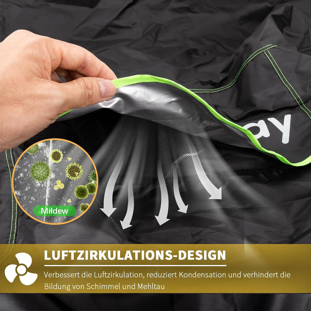 BEEWAY Gartenmöbel Abdeckung Wasserdicht V2.0 250x210x92cm, Schutzhülle Abdeckplane für Gartentische
