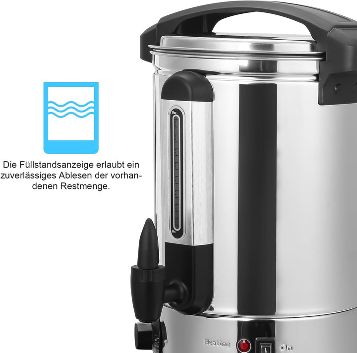 Gimisgu Glühweinkocher 8L Einkochautomat aus Edelstahl Glühweinkessel 1500W mit Thermostat Glühweina