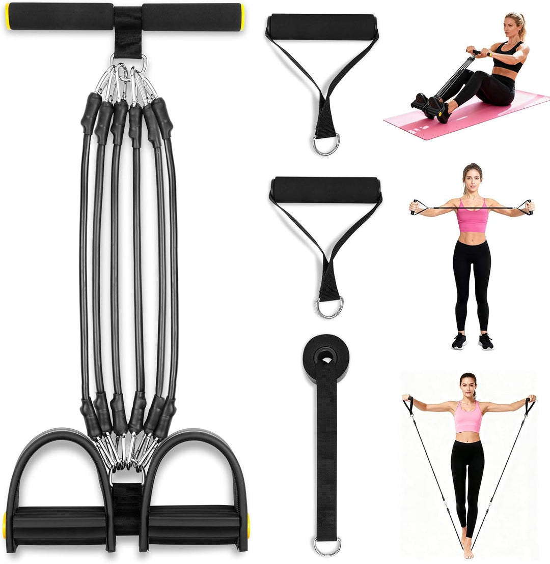 Flintronic Verstellbarer Chest Expander Fitness Widerstandsbänder mit 3 Strings o 5 Strings, Verstel