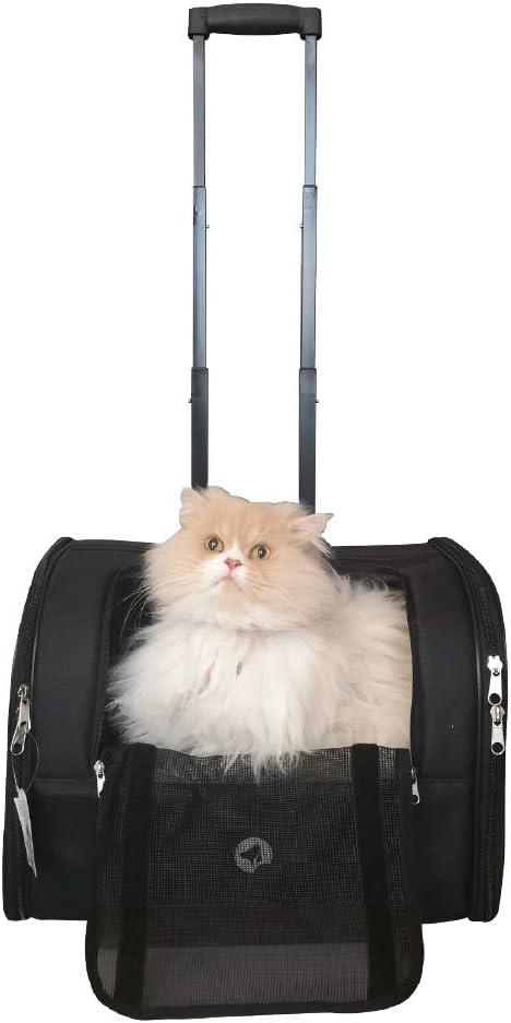 Croci Trolley Jolie 2 in 1 – Tragetasche für Katzen und kleine Hunde 44 x 33 x 28 cm – Trolley für H