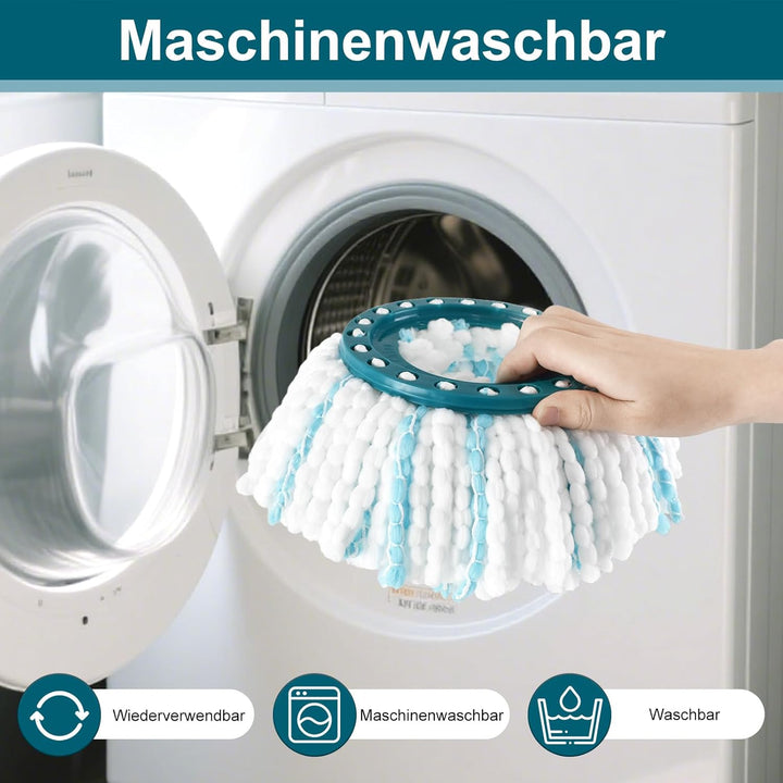 6 Stück Mop Ersatzkopf Kompatibel Mit Leifheit Clean Twist Disc Mop Systèmes,Doppelfasermop kann Eff