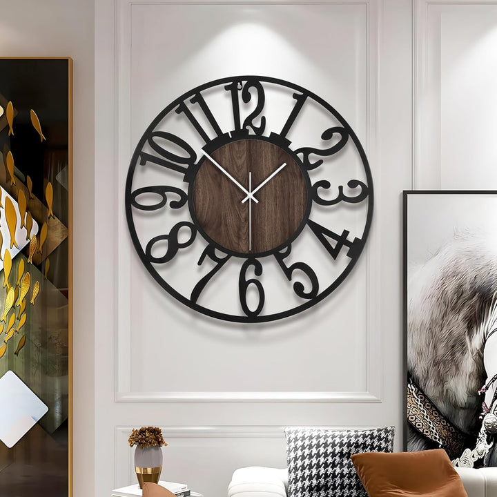 Grosse Wanduhr Tickgeräusche, 40CM/16 Zoll Lautlos, Geräuschlose, Batteriebetrieben, Modern, Übergro