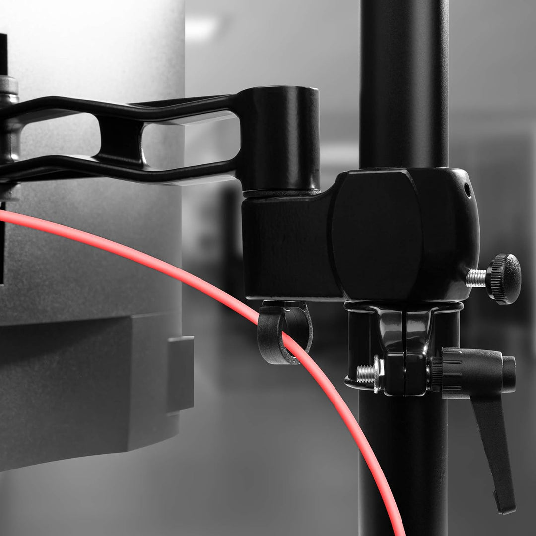 Duronic DM352 BK Arm für 2 Computermonitore | ergonomische Doppel-Monitorhalterung für PC-Monitore |