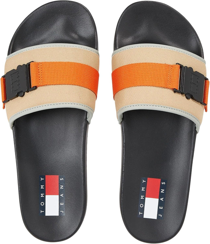 Tommy Jeans Herren Tjm Bucke Pool Slide Schlappen 41 EU Beige, 41 EU Beige
