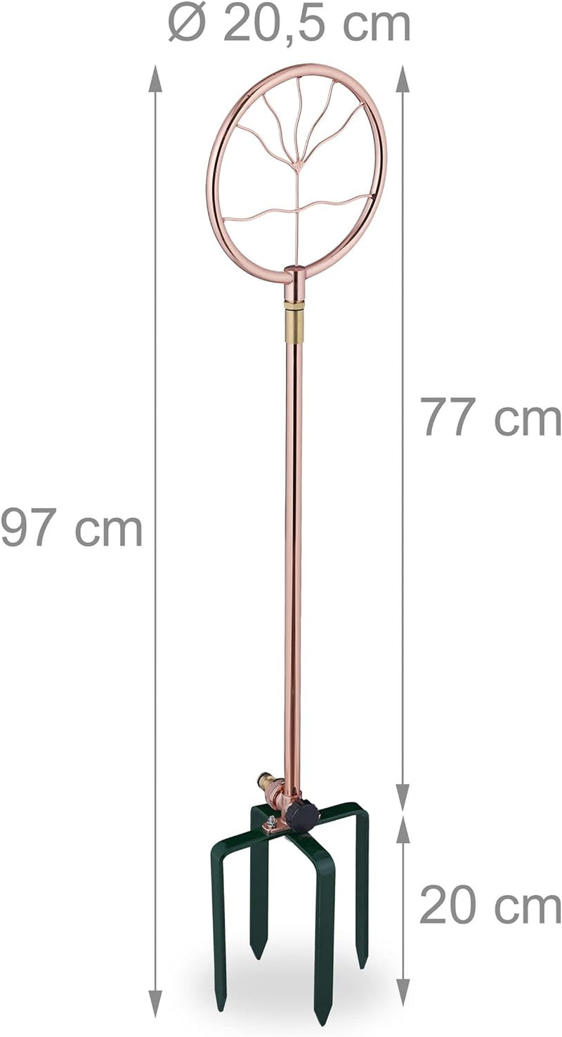 Relaxdays Rasensprenger Wellen-Design, 3/4", mit Erdspiess, Sprinkler & Gartendeko, Wasserspiel Gart