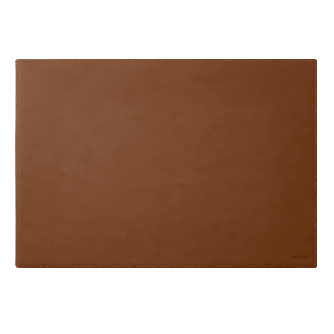 Eglooh - Mercurio - Schreibtischunterlage aus Leder Orange Braun cm 65x45 - Handwerkliche Nähte und