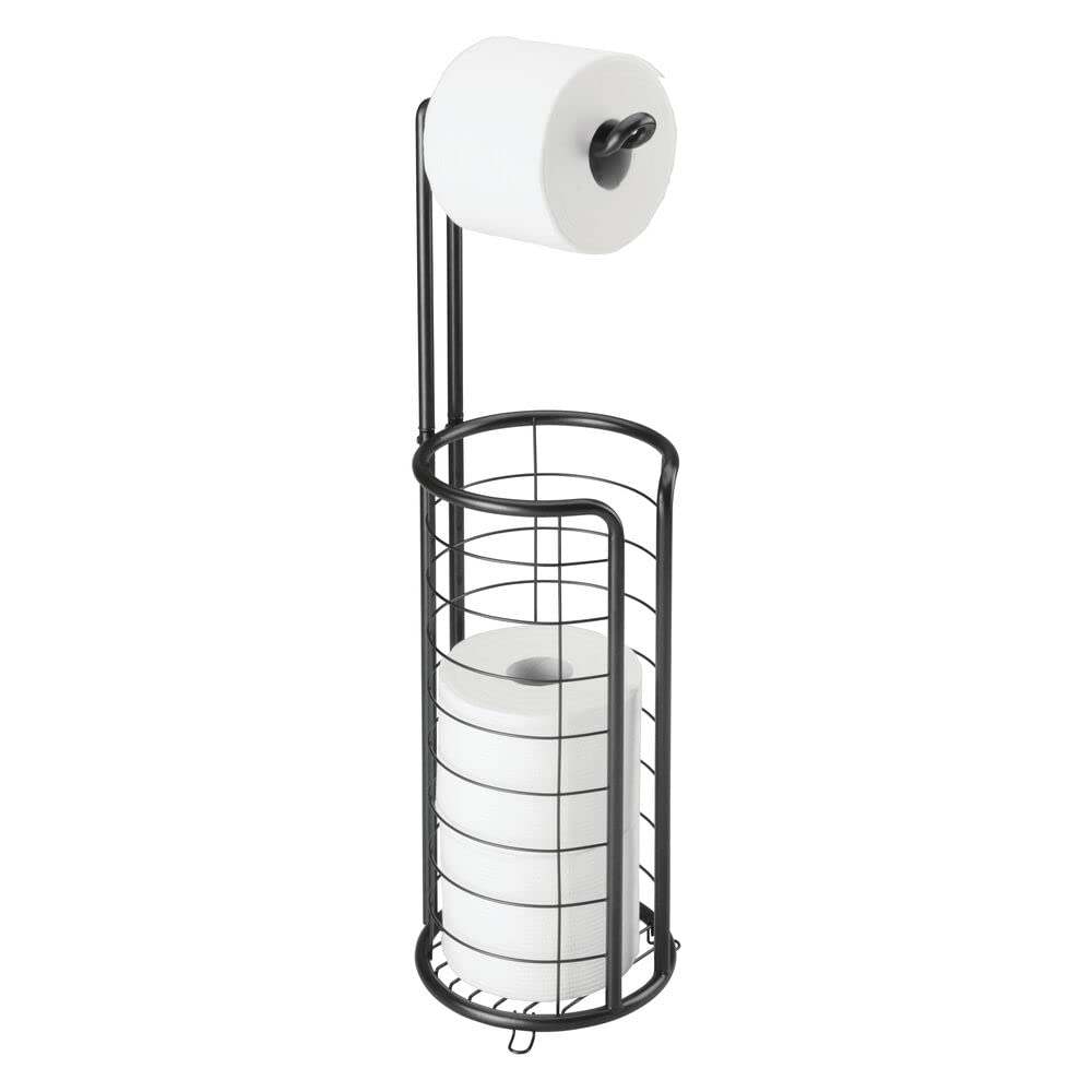 mDesign Toilettenpapierhalter stehend - moderner Papierrollenhalter fürs Badezimmer - rostbeständige