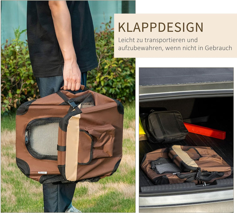 PawHut Hundebox faltbar Hundetasche Transporttasche mit Kissen Hundetransportbox Reisetasche für min