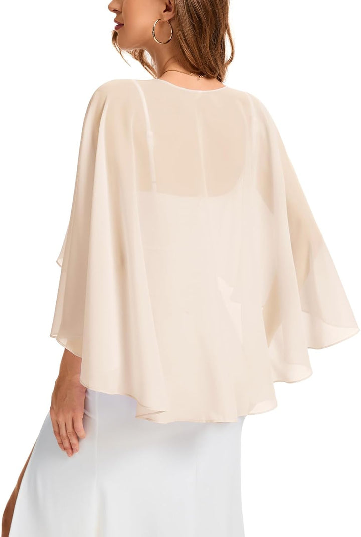 Bbonlinedress Chiffon Capes Damen Sommer Weiche Capelets leichte Tücher Wraps für Abendkleider Schal