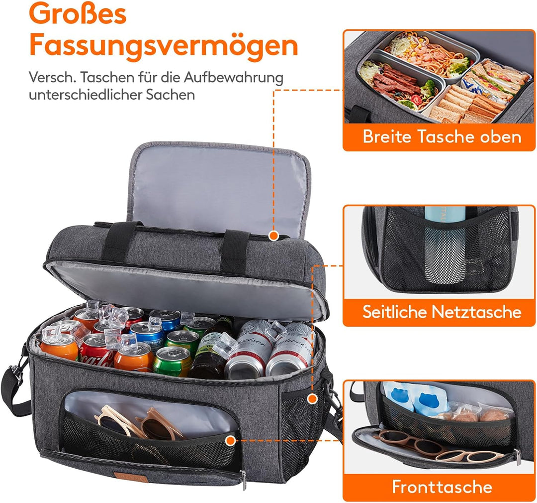 Lifewit Grosse Kühltasche 23L, Kühlbox Faltbar, Isolierte Lunch Tasche, Leichte, Tragbare Kühltasche