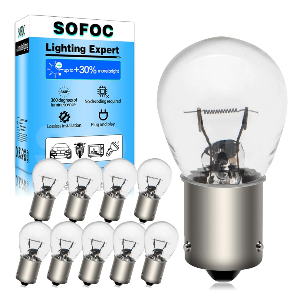 SOFOC PY21W 12V 21W BAU15S Warmweiss Nebel-/Rückfahrleuchte Blinker 150°-Offset-Stift Einfachkontakt