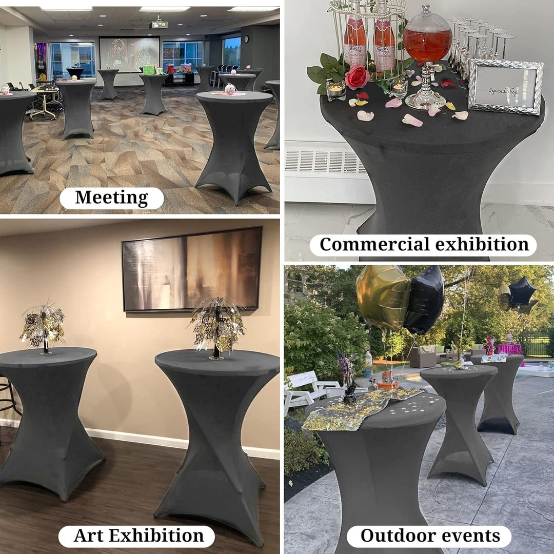Pesonlook 6er-Set Stretch Stehtisch Husse für Bistrotisch Ø 80-85 cm Elegante,Verstärkung im Fussber