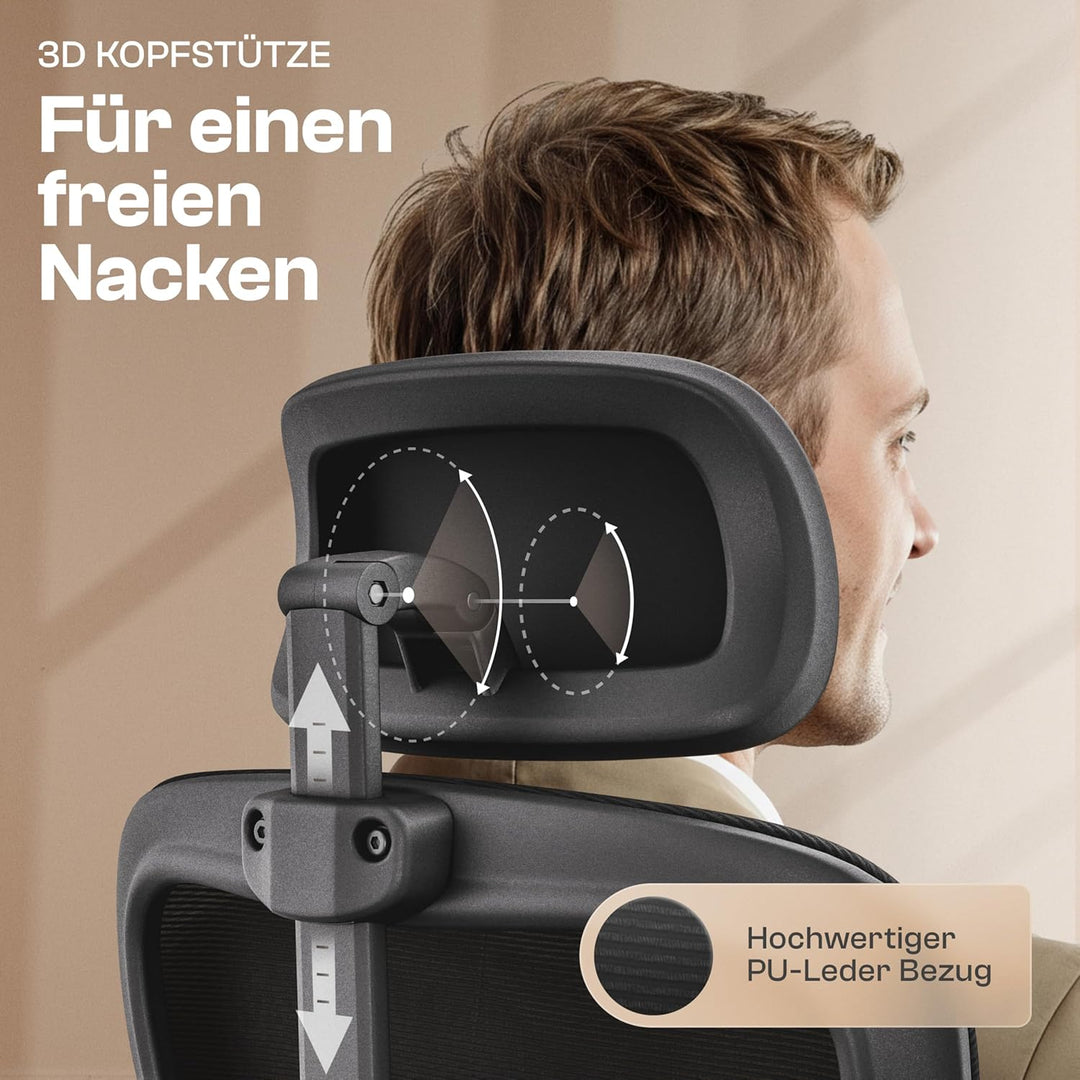 Gawain Bürostuhl Ergonomisch [VERGLEICHSSIEGER] Bürostuhl Testsieger | Schreibtischstuhl Ergonomisch