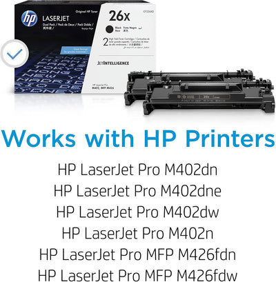 HP 26X (CF226XD) Multipack Original Toner (2x Schwarz) mit hoher Reichweite für HP Laserjet Pro M402