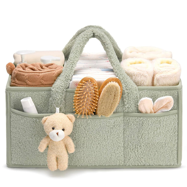 Tragbarer Windelkorb, Tragbarer Wickelkorb mit Herausnehmbaren Fächern, Baby Windel Caddy Organizer,