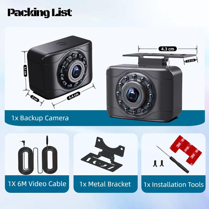 4 Pin Rückfahrkamera für Spiegel Dash Cam AHD1080P, 4 Pin zu 2,5 mm Jack Fahrzeug Backup Kamera Dash