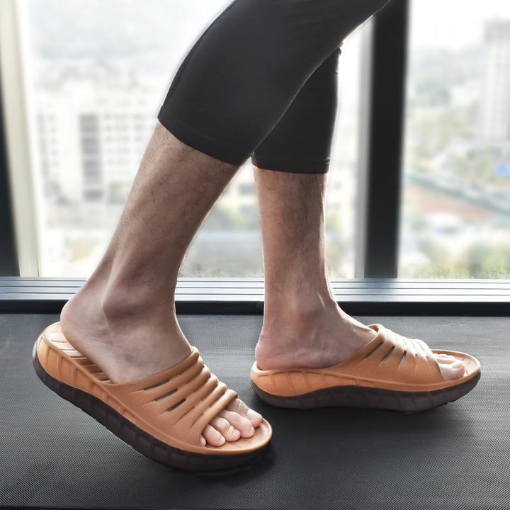 KuaiLu Recovery Sandalen Herren Bequeme Plantarfasziitis Schlappen Orthopädische Offene Zehen Männer