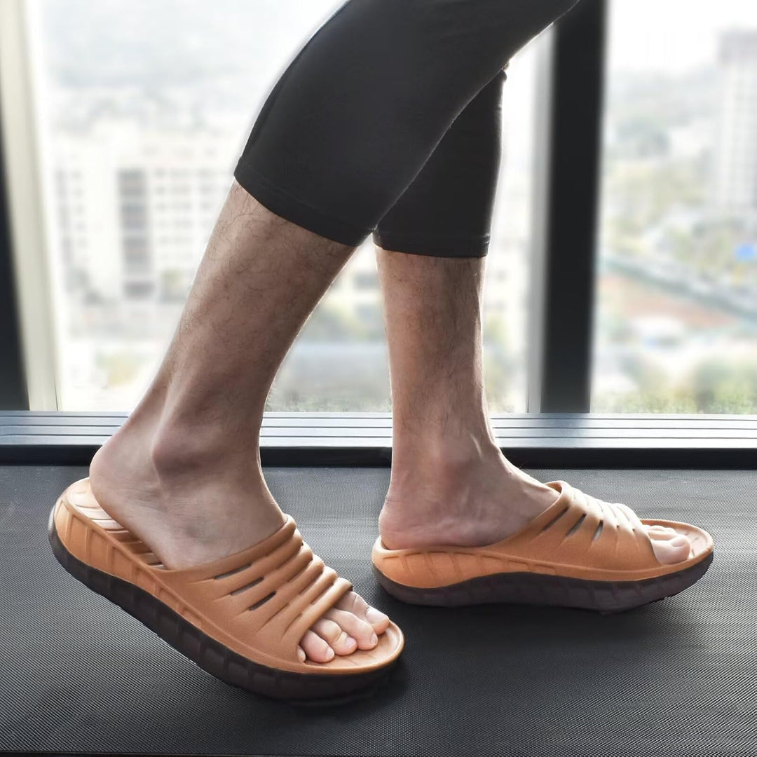 KuaiLu Recovery Sandalen Herren Bequeme Plantarfasziitis Schlappen Orthopädische Offene Zehen Männer