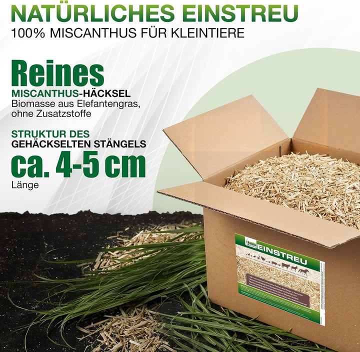 Kleintier-Einstreu Häckselgut Häcksel aus Miscanthus/Elefantengras für Hasen Kaninchen Maus Vogel Me