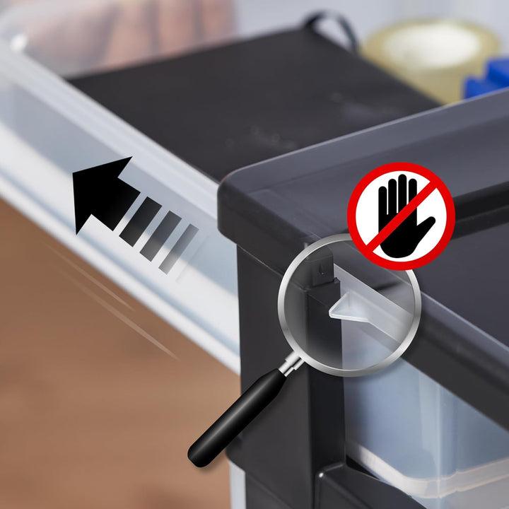 Iris Ohyama, Schubladenschrank auf Rollen, 12 Schubladen mit 7 L, mit Rollen, ergonomische Griffe, B