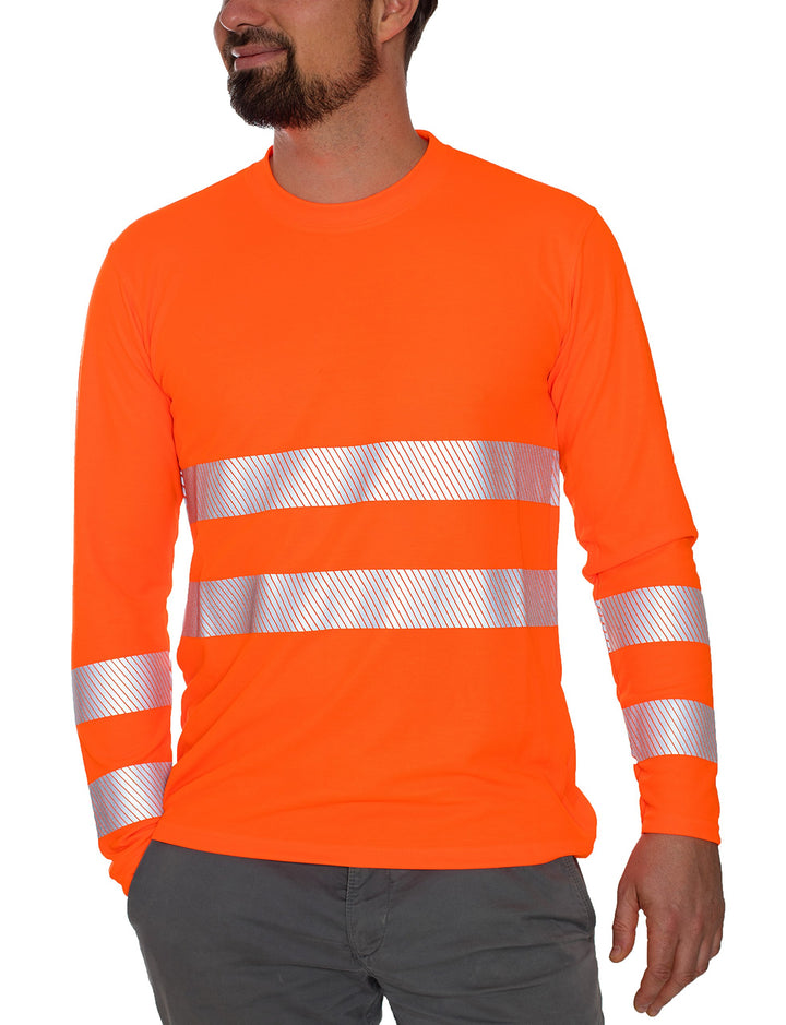 iQ-UV w6490024260-56-XXL UV-Schutz 50 plus Langarm T-Shirt mit Warnschutz nach EN20471 Klasse 2, Ora