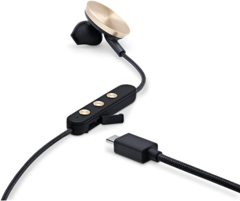 i.am+ BUTTONS Kabelloses Bluetooth-Headset für Smartphones, Schwarz/goldfarben